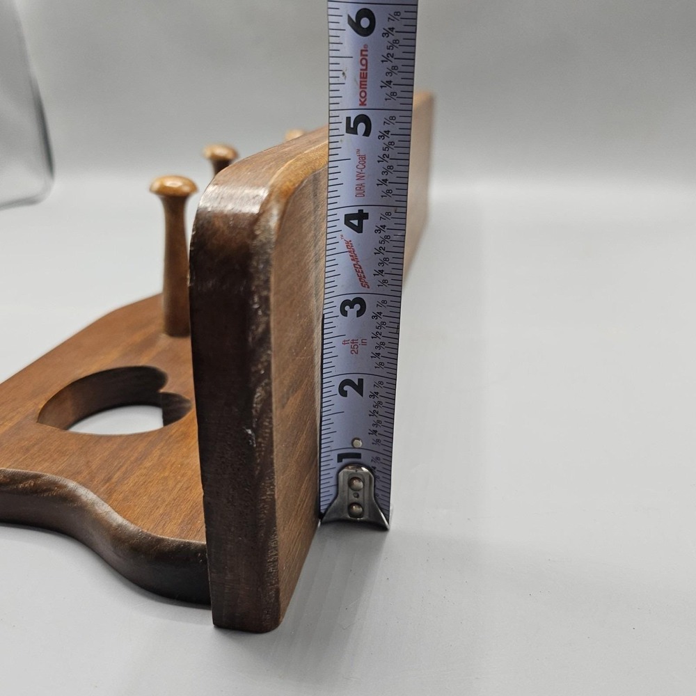 Vintage Cottagecore Wood Shelf Coat Rack Hearts Cutout 3 Pegs 22" Grandmacore - Picture 11 of 13